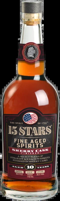 15 Stars Sherry Cask Finished 10 Year Old Straight Bourbon Whiskey