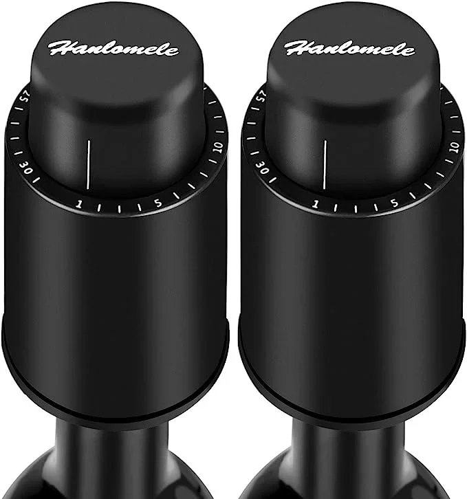 (2 Pack) Vacuum Wine Preserver with Time Scale Record