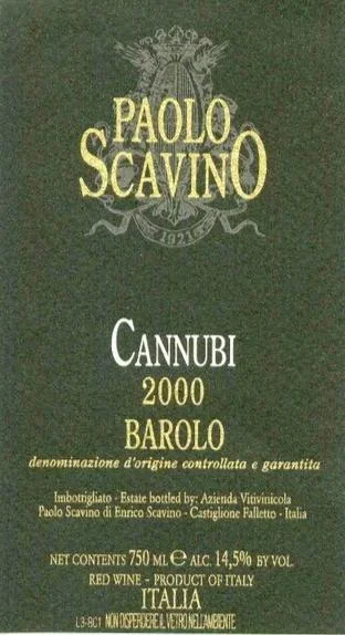 2000 Paolo Scavino Cannubi 750ml
