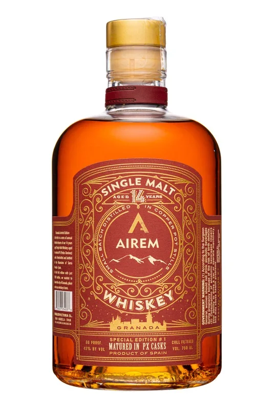 AIREM WHISKEY SINGLE MALT MATURED IN PX CASKS SPECIAL EDITION #1 SPAIN 14YR 750ML