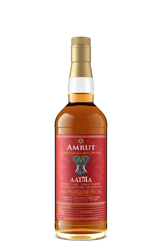 AMRUT AATMA WHISKEY SINGLE MALT COLLECTOR SERIES SINGLE CASK OLOROSO CHERRY BUTT CASK 8YR INDIA 750ML