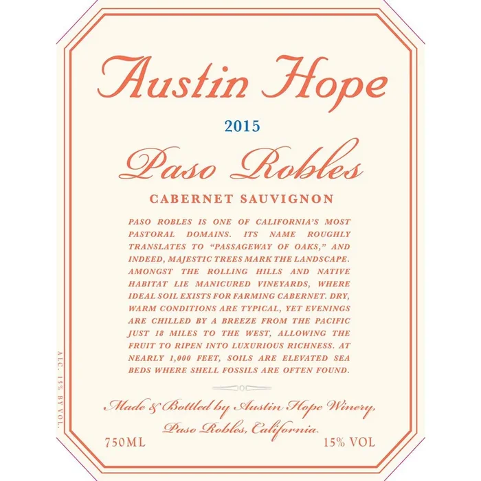 Austin Hope Paso Robles Cabernet Sauvignon 750ml Chains