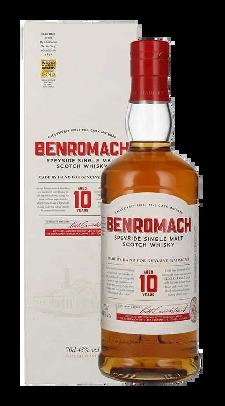 BENROMACH SCOTCH SINGLE MALT SPYSIDE 86PF 10YR 750ML
