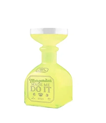 BigMouth Margarita Bottle Glass – Hilarious Glass Holds up to 32 Oz – Glass Shaped Like A Tequila Bottle, Reads, “Margaritas Made Me Do It”, Make a Great Gift for Margarita Lovers, clear (BMWG-0025)