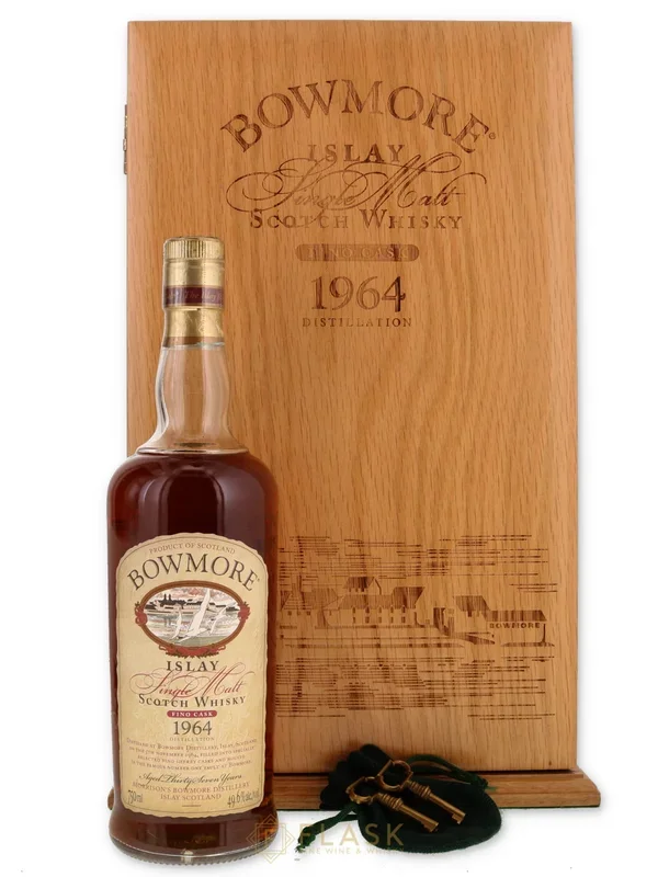 Bowmore 1964 Fino Cask 37 Year Old Single Malt Bottle No 225 / 750ml [Original Wood Box}