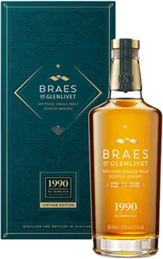 Braes of Glenlivet Speyside Single Malt Scotch Whisky 32yr 1990 700ml