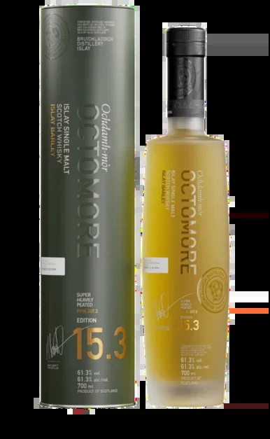 BRUICHLADDICH OCTOMORE SCOTCH SINGLE MALT ISLAY SUPER HEAVILY PEATED 15.3 EDITION 700ML