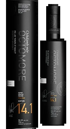 BRUICHLADDICH OCTOMORE SCOTCH SINGLE MALT ISLAY SUPER HEAVILY PEATED THE IMPOSSIBLE EQUATION EDITION 14.1 750ML