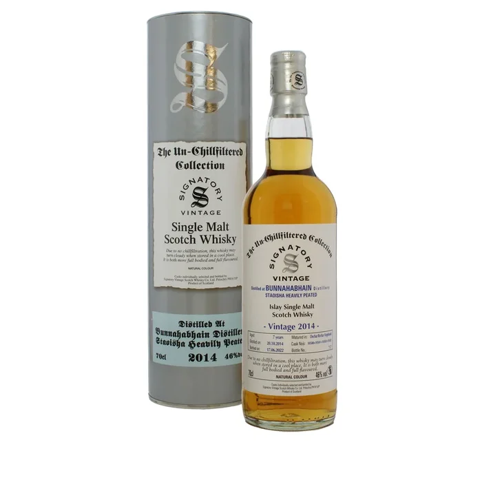 Bunnahabhain Staoisha 7 Year Old (D.2014, B.2021) Signatory Vintage Scotch Whisky | 700ML