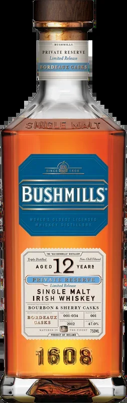 Bushmills Private Reserve 12 Year Old: Bordeaux Casks 2012 Vintage Irish Whiskey