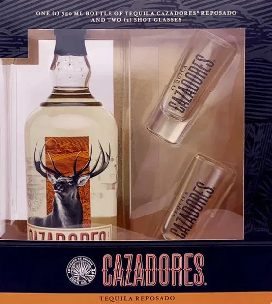 CAZADORES TEQUILA REPOSADO GIFT PACK W/ 2 SHOT GLASSES 750ML