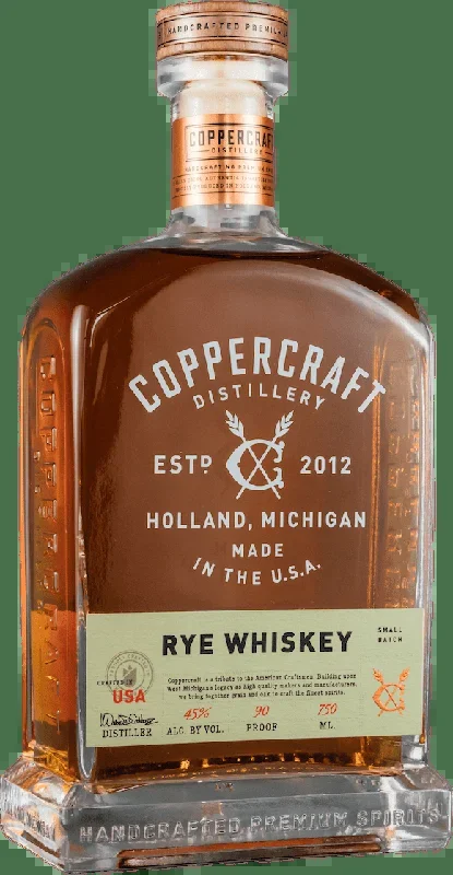 COPPERCRAFT WHISKEY RYE SMALL BATCH HAND CRAFTED MICHIGAN 750ML
