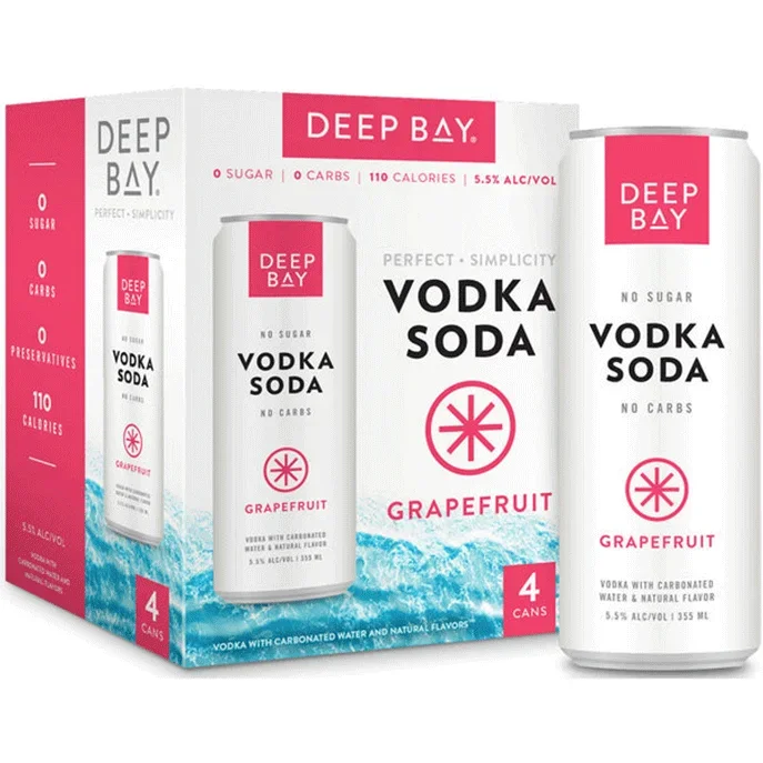 Deep Bay Vodka Soda Grapefruit 4pk