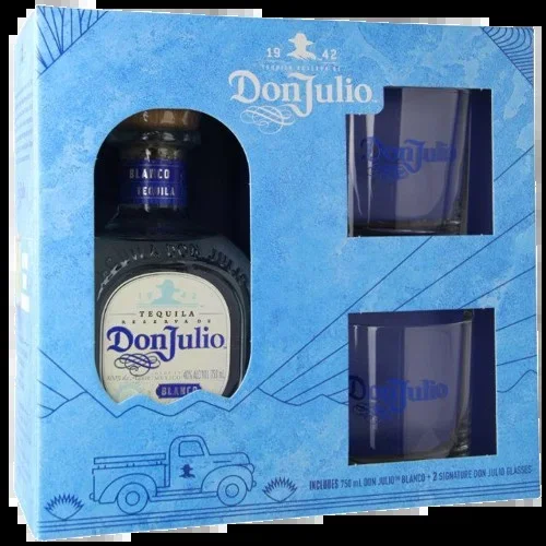 DON JULIO TEQUILA BLANCO W/ 2 GLASSES 750ML