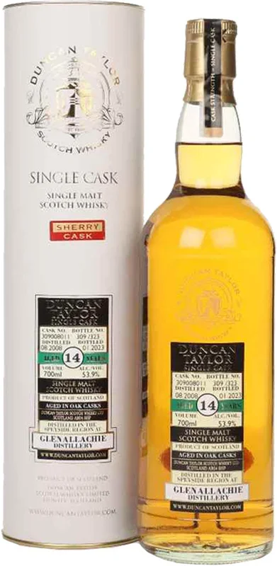 Duncan Taylor Glenallachie 14 Year Old 2008 Single Cask Sherry Cask Single Malt Whisky 750ml