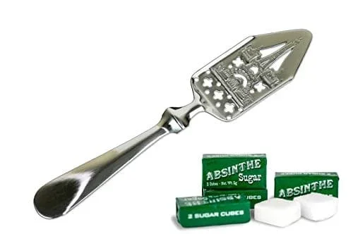 Eiffel Tower Absinthe Spoon (B) and 10 Sugar Cubes (5 packets) by Bonnecaze Absinthe & Home