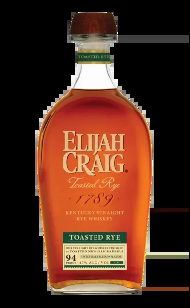 ELIJAH CRAIG WHISKEY TOASTED RYE NEW OAK BARRELS KENTUCKY 94PF 750ML
