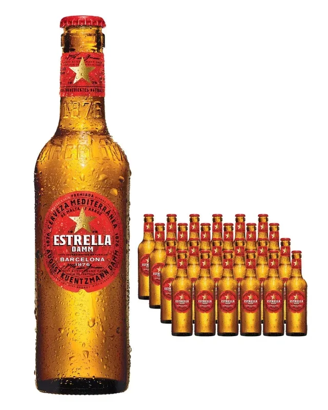 Estrella Damm Premium Lager Beer, 12 x 330 ml