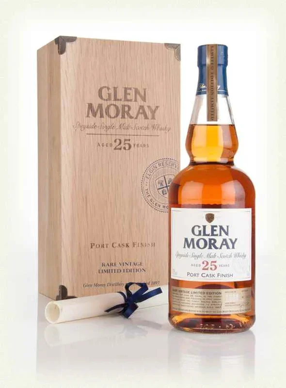 GLEN MORAY SCOTCH SINGLE MALT PORT CASK 1988 LIMITED EDITION 86PF 25YR 750ML
