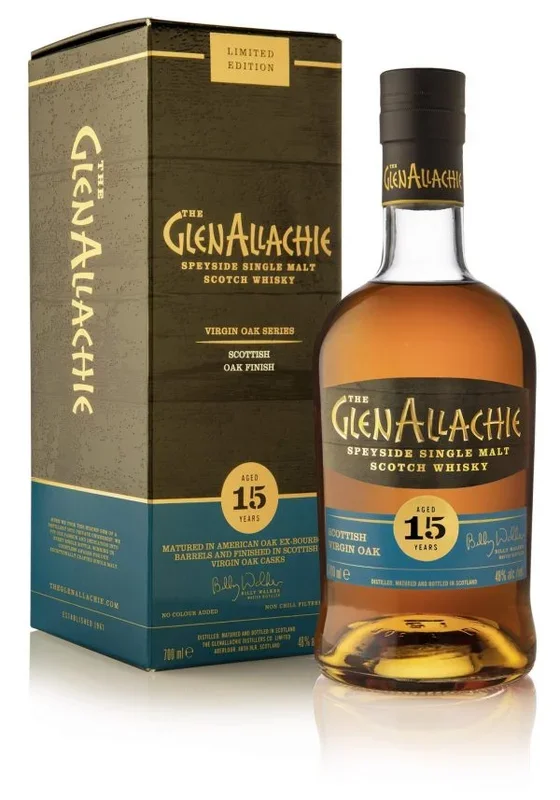 GlenAllachie 15 Year Old Scottish Virgin Oak Cask Finish Single Malt Scotch Whisky – 70cl 48%