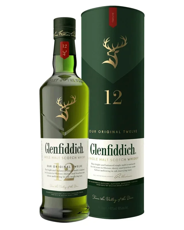 Glenfiddich 12 Year Old Single Malt Scotch Whisky, 70 cl