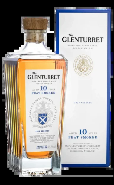 GLENTURRET SCOTCH PEAT SMOKED SINGLE MALT 2023 RELEASE 10YR 750ML