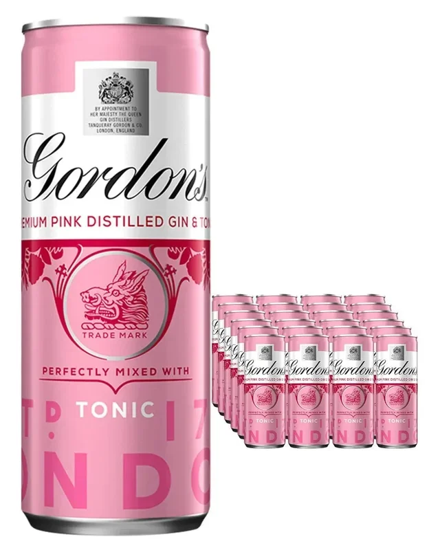 Gordon’s Pink Gin & Schweppes Tonic Premixed Can Multipack, 24 x 250 ml