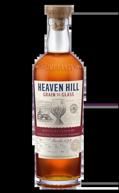 HEAVEN HILL WHISKEY BOURBON WHEATED STRAIGHT GRAIN TO GLASS KENTUCKY 700ML