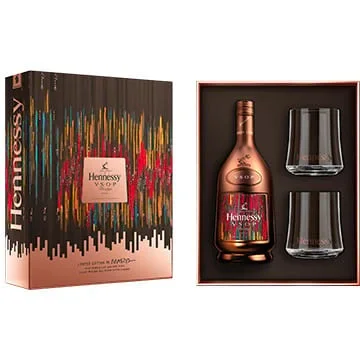 HENNESSY COGNAC VSOP MAEDA LIMITED EDITION GFT PK W/2 GLASSES FRANCE 750ML