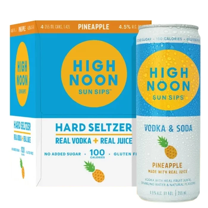 High Noon Pineapple Vodka Hard Seltzer 4pk 12oz Cans