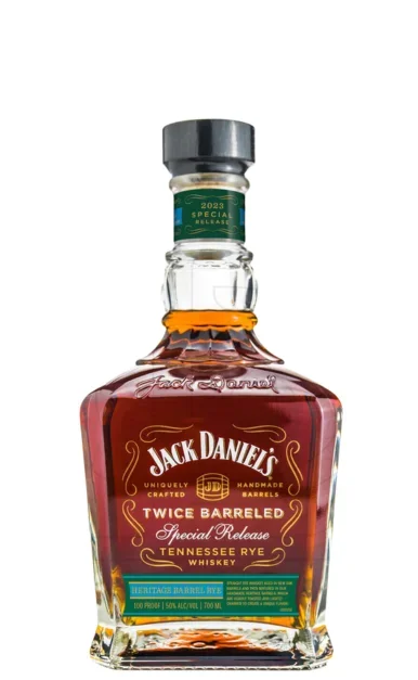 JACK DANIELS WHISKEY HERITAGE TWICE BARRELED RYE 2023 SPECIAL RELEASE KENTUCKY 700ML
