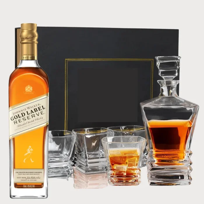 Johnnie Walker Gold Label Decanter Scotch Whisky Set 750ml