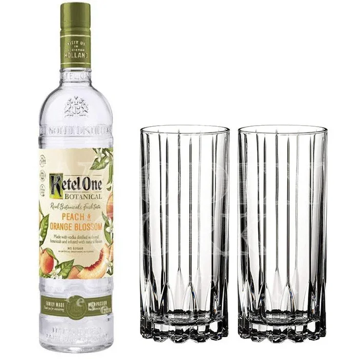 Ketel One Peach & Orange Blossom Vodka with Glass Set Bundle