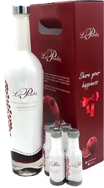 La Pinta Pomegranate Infused Tequila Gift Set W/4-50ml