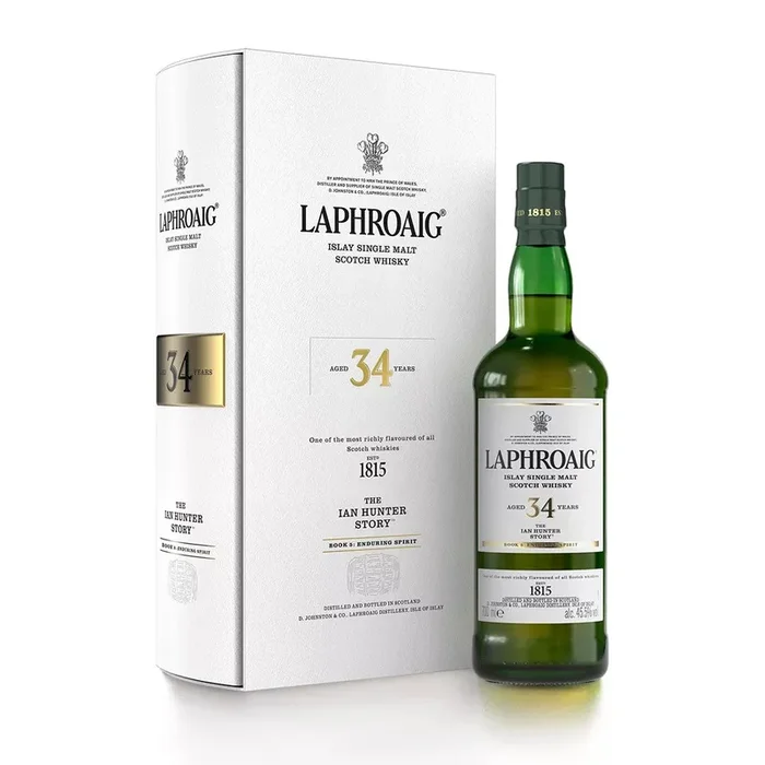 LAPHROAIG SCOTCH SINGLE MALT 34YR THE IAN HUNTER STORY BOOK 5 ISLAY 750ML