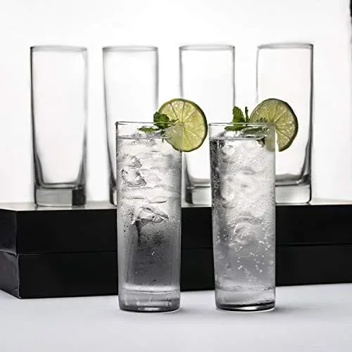 LEMONSODA Premium Highball Glass Set – Elegant Tom Collins Glasses Set of 6-12oz Tall Drinking Water Glasses – Bar Glassware for Mojito, Whiskey, Cocktail – Crystal High Ball Glass Drink Tumblers