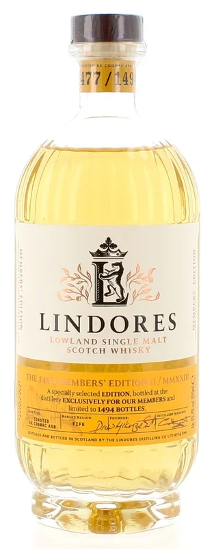 Lindores Abbey 1494 Members Edition Toasted Ex-Cognac ASB’s – 70cl 49.4%