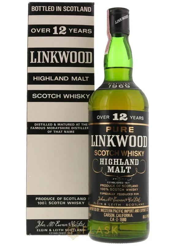 Linkwood 1969 12 Year Old Western Pacific Import Black Cap 86.8 Proof