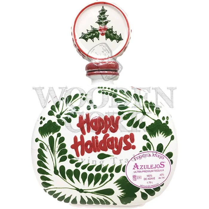 Los Azulejos Anejo Talavera HAPPY HOLIDAYS 1.75L