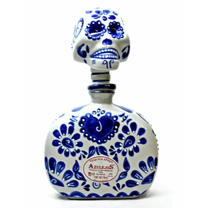 Los Azulejos Skelly Talavera Head Anejo Tequila