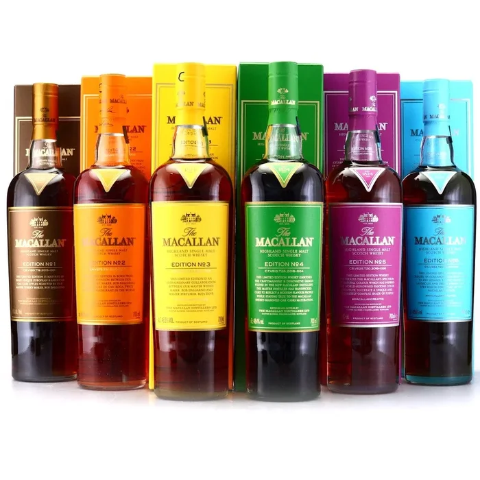 MACALLAN SCOTCH SINGLE MALT EDITIONS 1-6 SET 750ML