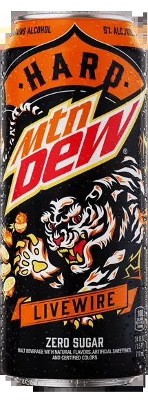 Malt 24oz Hard Mtn Dew LiveWire zero sugar