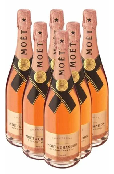 Moet & Chandon Nectar Imperial Rose Champagne 6 Bottle Case