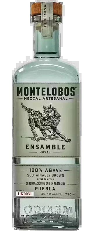 MONTELOBOS MEZCAL ARTESANAL ENSAMBLE JOVEN PUEBLA MEXICO 750ML