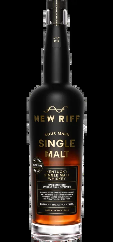 NEW RIFF WHISKEY SINGLE MALT SOUR MASH BARREL PROOF KENTUCKY 750ML