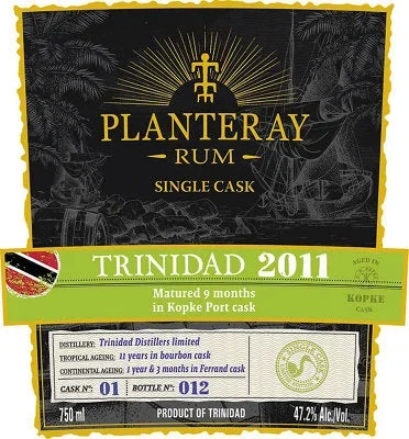 Planteray Gold Rum Single Cask 12 Yr 94.4 750ML