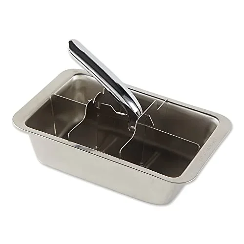 RSVP International Endurance Cocktail Collection, Retro Ice Cube Tray, Stainless Steel, Dishwasher Safe, 7.25x5x2.5″