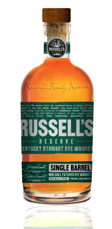 RUSSELLS RESERVE WHISKEY RYE SINGLE BARREL RESERVE KENTUCKY 104PF 750ML
