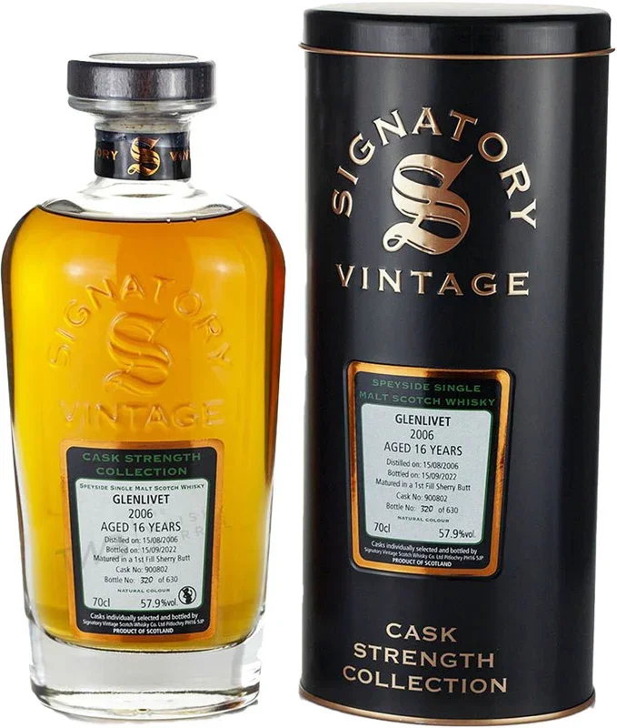 Signatory Glenlivet 2006 16 Year Old Sherry Cask Single Malt Whiskey 700ml