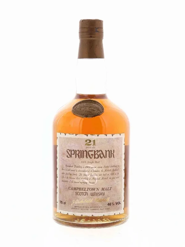Springbank 21 Year Old J. Archibald Mitchell Dumpy Parchment Label